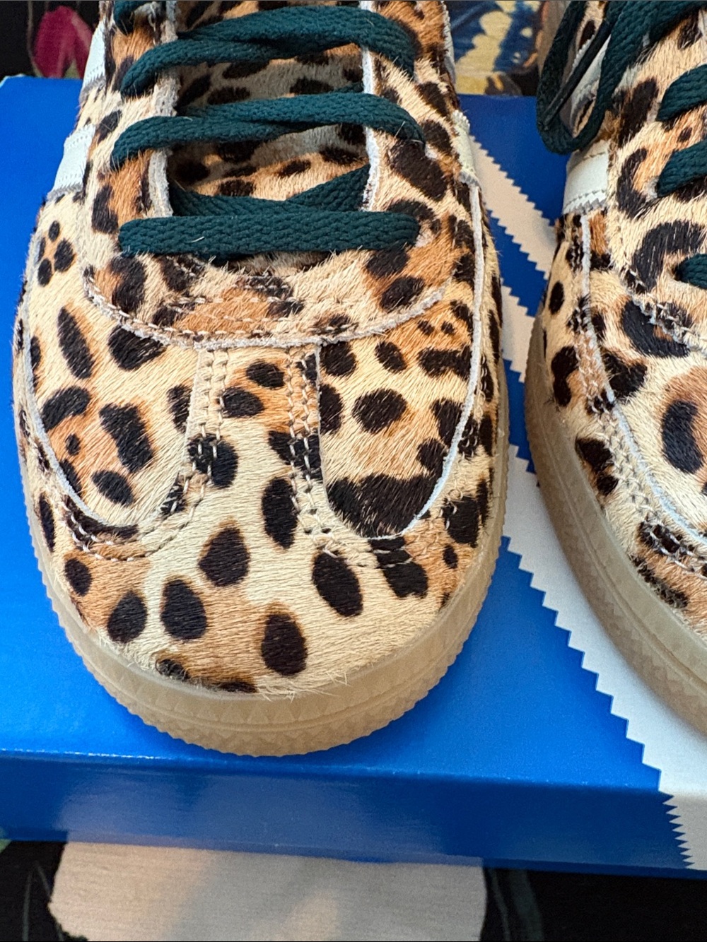 adidas Leopard Print Campus Sneakers in Tan, Black & White - Picture 7 of 13